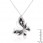 Black and White Large Cubic Zirconia Butterfly Pendant $90